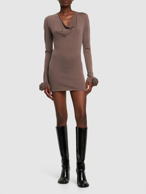 Blumarine: Knit mini dress with roses