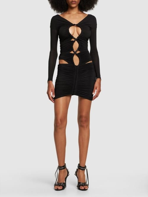Dion Lee: Ruched mini dress with cutouts