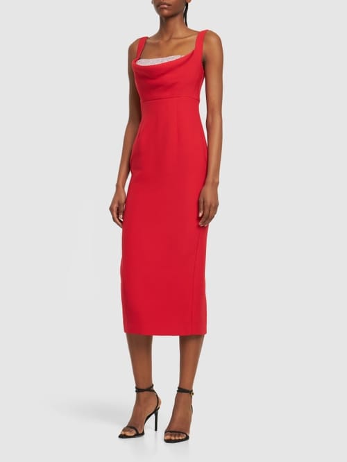 Roland Mouret: Abito midi in lana e seta