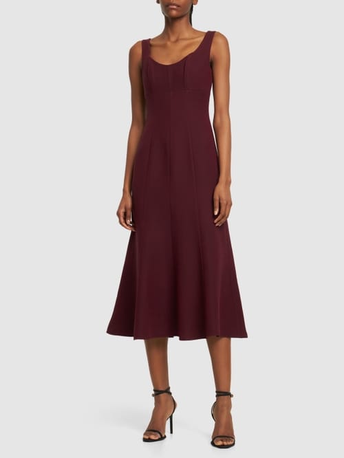 Roland Mouret: Midikleid aus Wolle und Seide