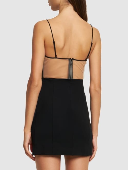 Nensi Dojaka: Abito corto bustier con tulle