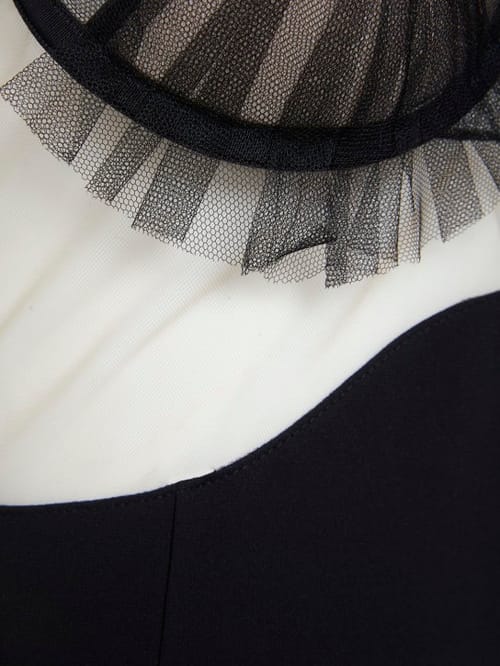 Nensi Dojaka: Abito corto bustier con tulle