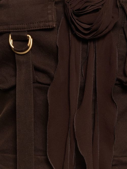 Blumarine: Silk maxi dress with ruffles