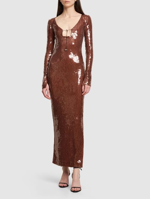 16arlington: Sequin-embellished maxi dress