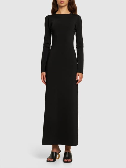 Galvan: Langes Strickkleid mit Rückenausschnitt