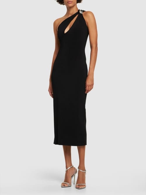 Galvan: Robe midi asymétrique à découpe