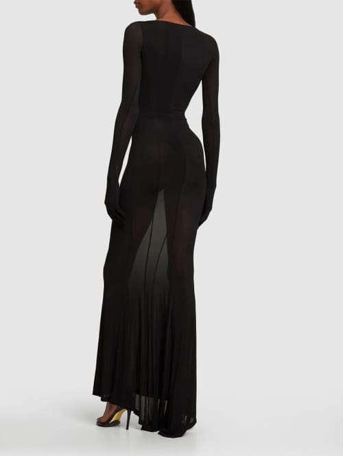 Dion Lee: Long jersey dress with cutout details
