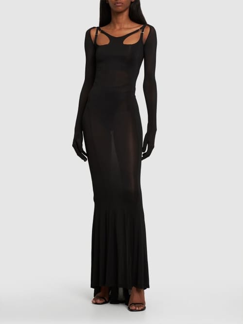 Dion Lee: Long jersey dress with cutout details