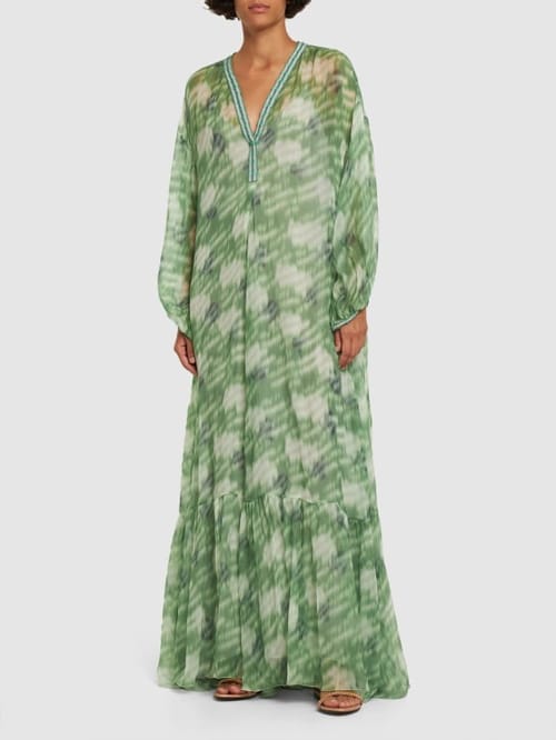 Giorgio Armani: Silk maxi dress with V-neck