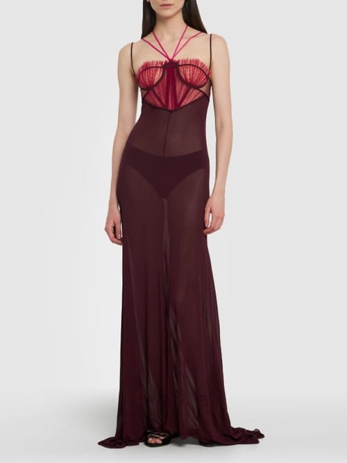 Nensi Dojaka: Abito lungo con bustier a cuore