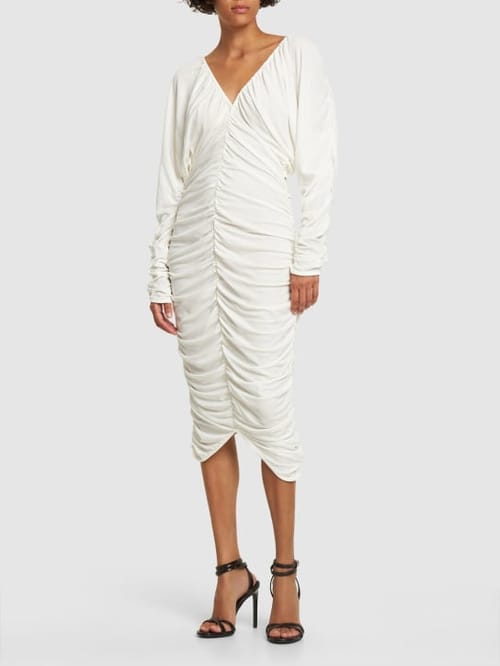 Interior: Midi-Jerseykleid mit Raffungen