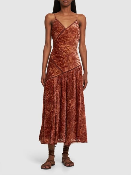 Ulla Johnson: Vestido largo de terciopelo devoré