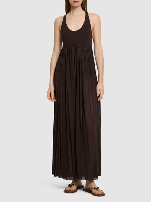 Michael Kors Collection: Abito lungo plissettato in jersey