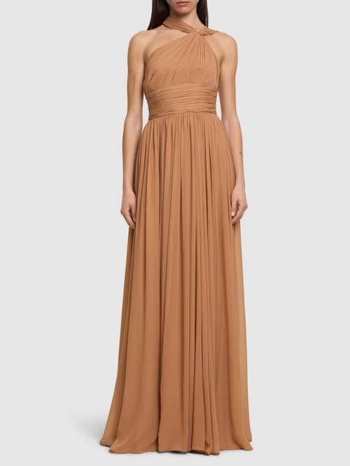 Michael Kors Collection: Abito lungo in seta drappeggiato