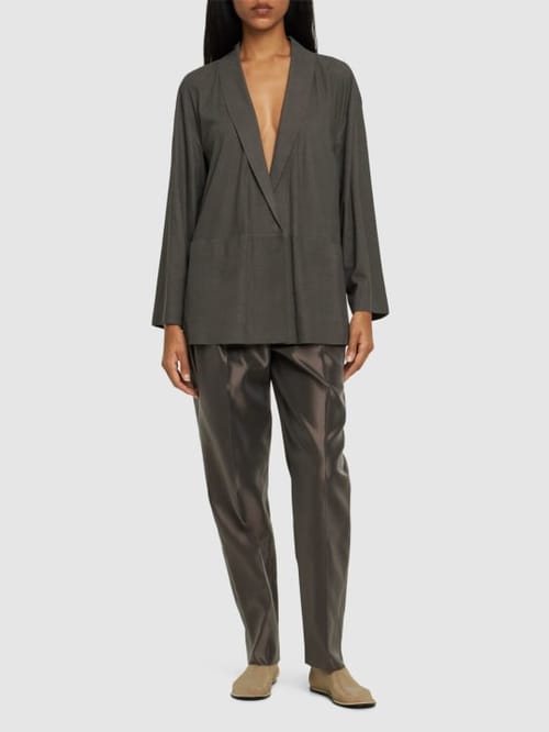 Giorgio Armani: 单排扣麂皮夹克