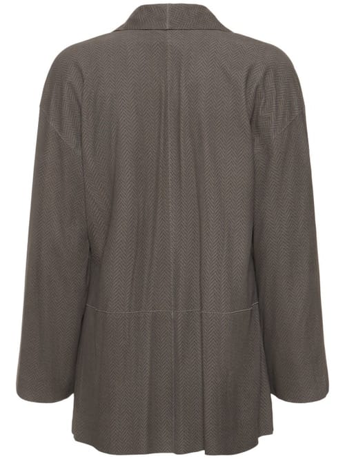 Giorgio Armani: 单排扣麂皮夹克