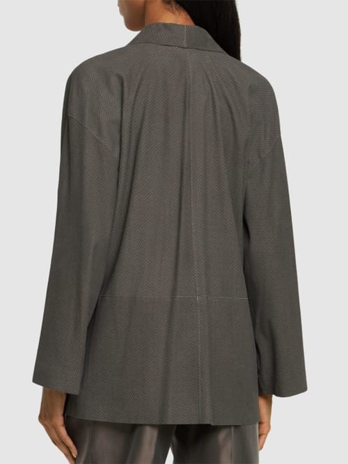 Giorgio Armani: 单排扣麂皮夹克