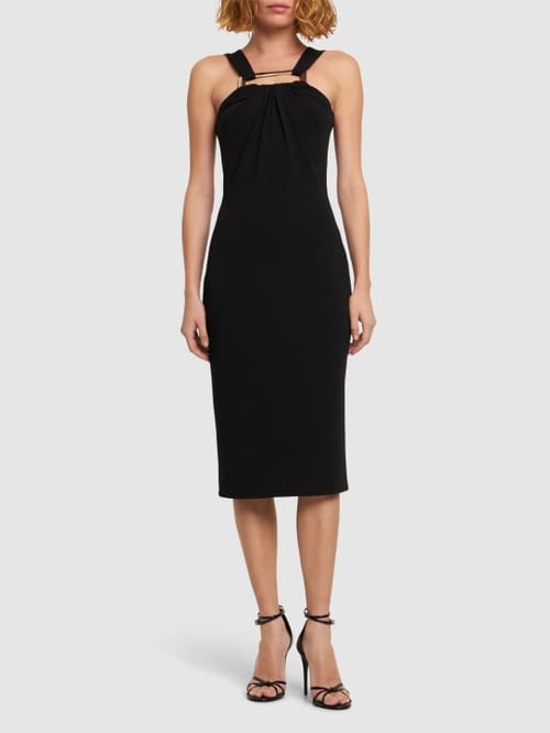 Michael Kors Collection: Abito midi in jersey con dettaglio metallico