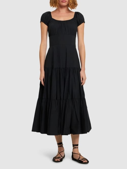 Michael Kors Collection: Abito midi in cotone a balze