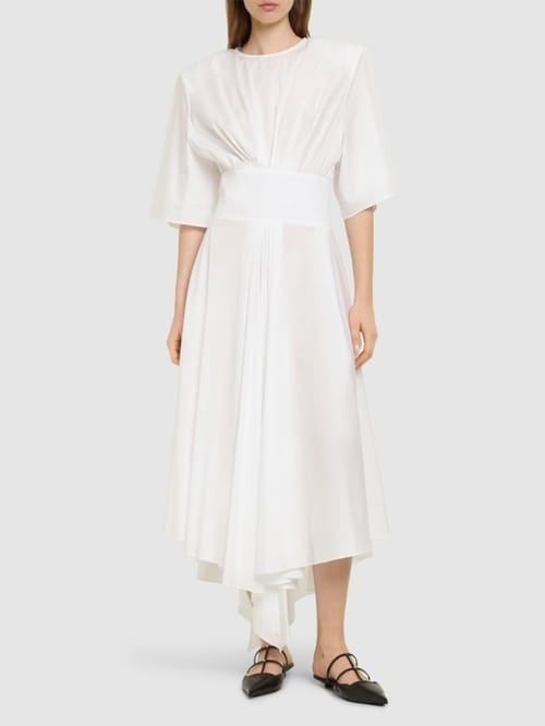 Alexandre Vauthier: Abito midi in cotone con pieghe