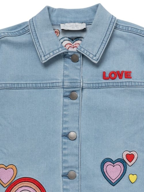 Stella McCartney Kids: Cotton denim jacket w/ patches