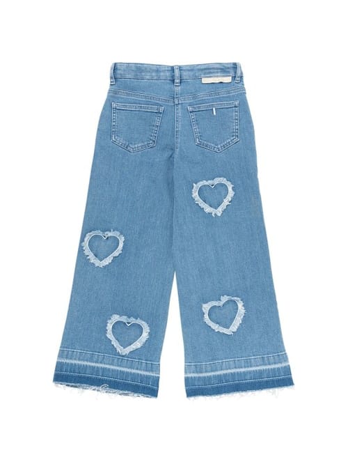 Stella McCartney Kids: Cotton denim jeans w/ patches