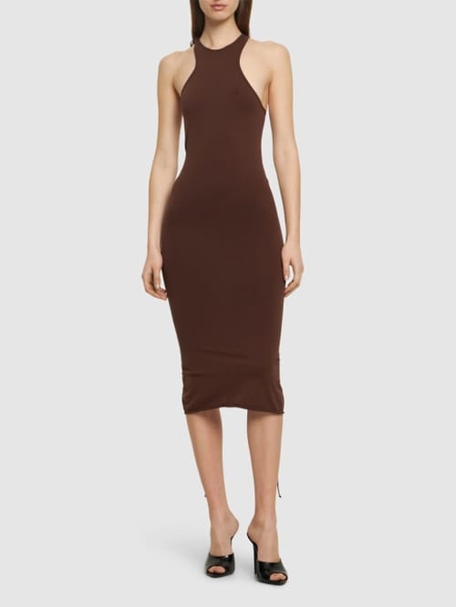 Andreadamo: Halterneck midi dress with slit