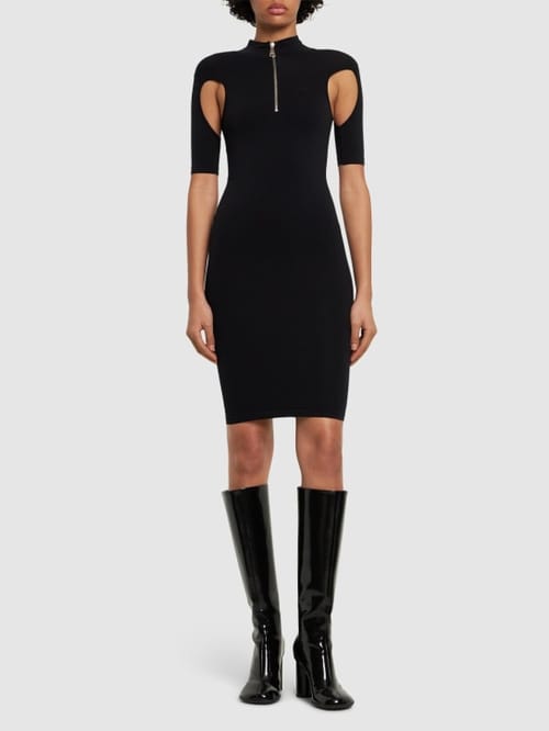 Andreadamo: High-neck dress with cut outs