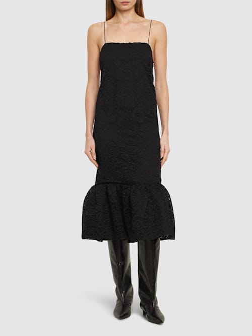 Interior: Abito midi in pizzo con balza