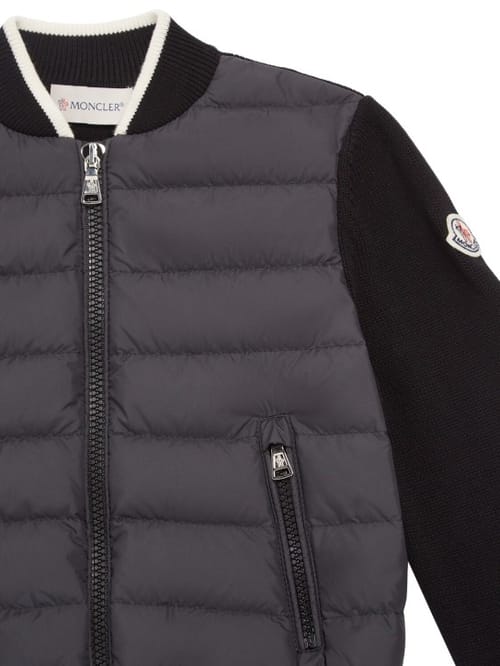 Moncler: Cardigan in piumino e cotone