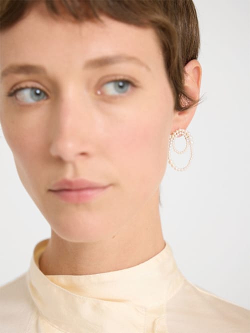 Sophie Bille Brahe: Embrassée 14kt金&珍珠单耳环