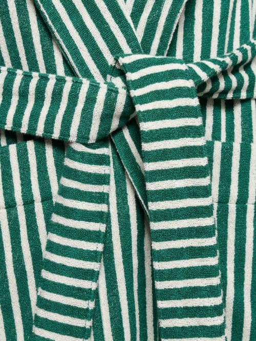 Tekla: Teal green条纹浴袍