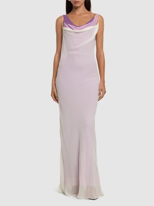 Christopher Esber: Vestido largo en seda drapeado