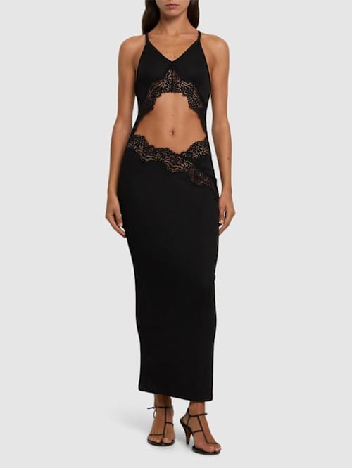 Christopher Esber: Vestido midi con cut-out y encaje