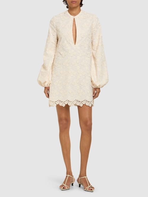 Giambattista Valli: Embroidered long-sleeved mini dress