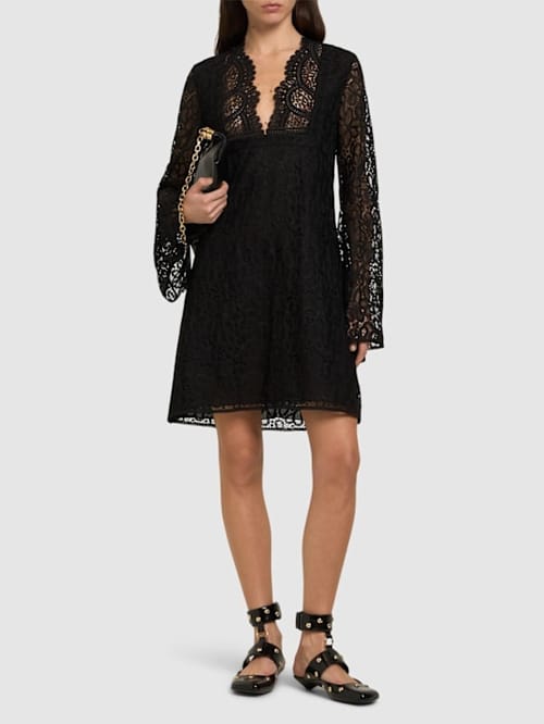 Giambattista Valli: Lace mini dress with flared sleeves