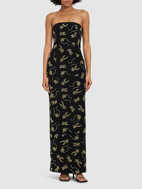 16arlington: Strapless embellished maxi dress