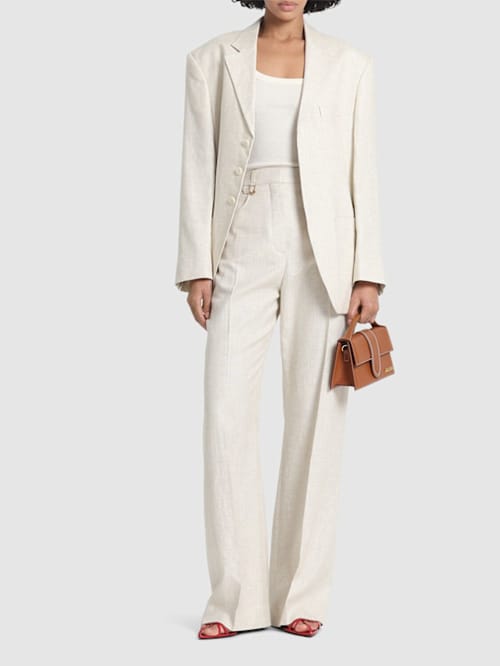 Jacquemus: Le Pantalon Sauge亚麻混纺裤子