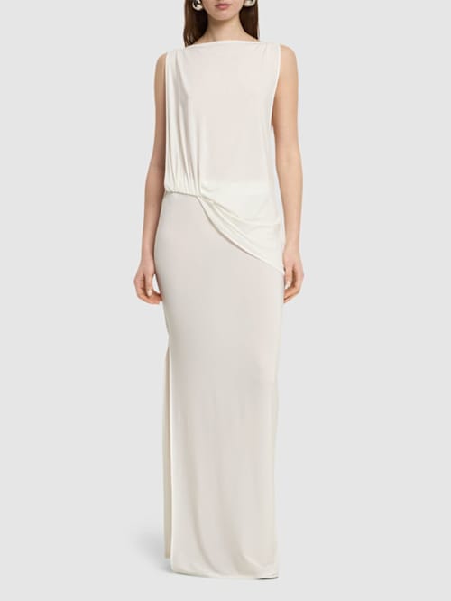 Jacquemus: Maxikleid aus Jersey mit Raffung