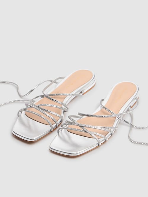 Gianvito Rossi: 10毫米皮革&水晶凉鞋