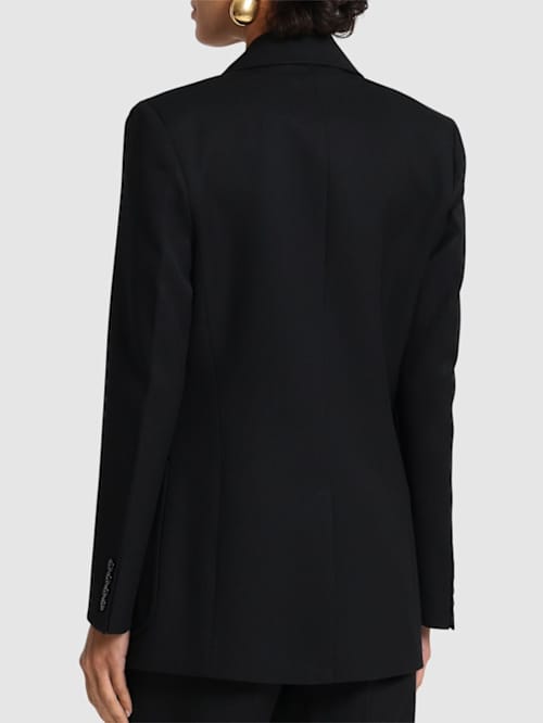 Victoria Beckham: 贴片口袋羊毛混纺西服夹克