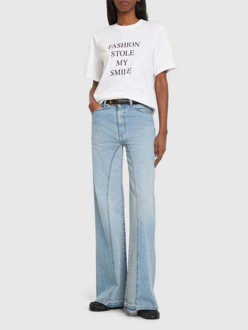 Victoria Beckham: Slogan棉质T恤