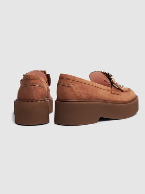Roger Vivier: 50毫米Viv Rangers Strass麂皮乐福鞋