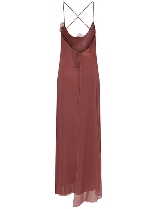 Blumarine: Long dress with floral appliqu 
