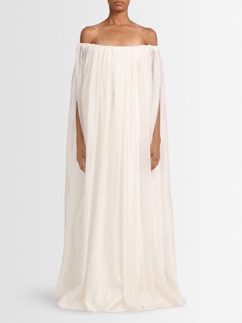 Christopher Esber: Vestido largo de seda con escote elástico