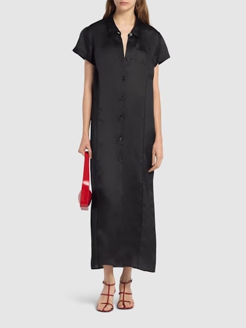 Khaite: Silk maxi shirt dress