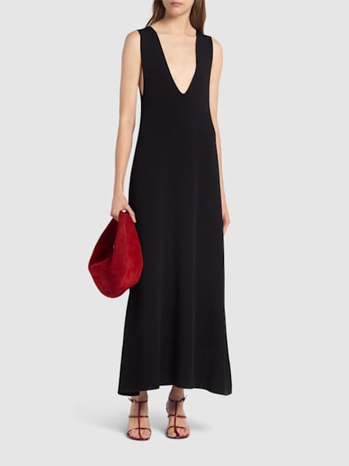 Khaite: Plunging V-neck maxi dress