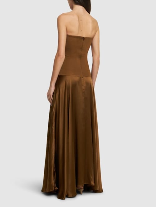 ESSE Studios: Strapless satin maxi dress