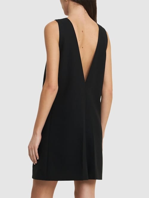 Carven: Abito corto in lana scollo a V
