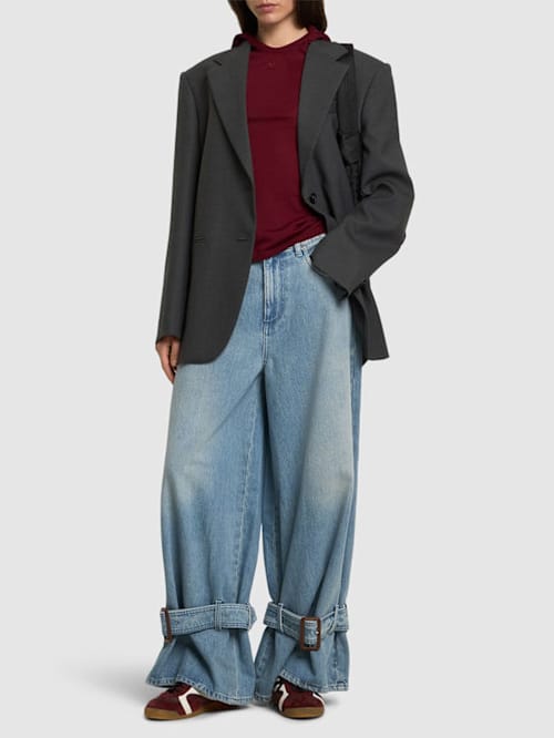 JW Anderson: 搭扣裤脚中腰男友版型牛仔裤